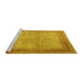 Sideview of Machine Washable Persian Yellow Traditional Rug, wshtr4194yw