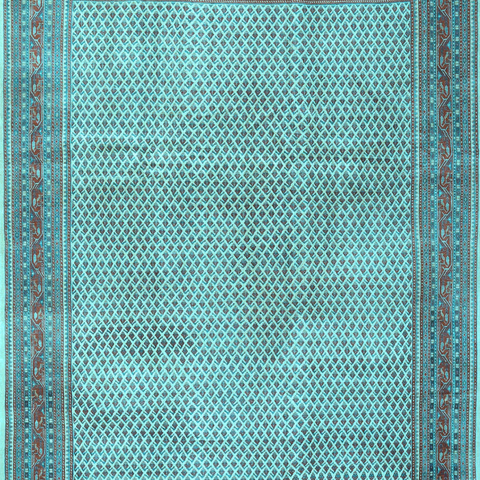 Machine Washable Persian Light Blue Traditional Rug, wshtr4194lblu