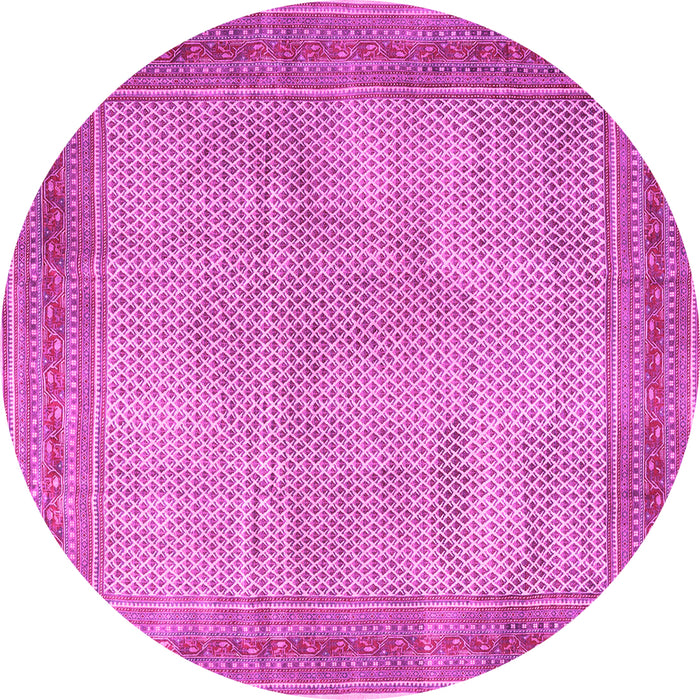 Round Machine Washable Persian Pink Traditional Rug, wshtr4194pnk