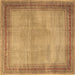 Square Machine Washable Persian Brown Traditional Rug, wshtr4194brn