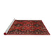 Sideview of Machine Washable Traditional Tomato Red Rug, wshtr4195