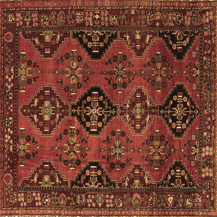 Square Persian Brown Traditional Rug, tr4195brn