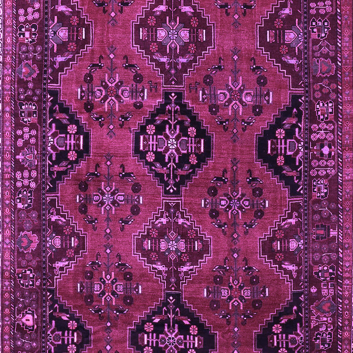 Machine Washable Persian Purple Traditional Area Rugs, wshtr4195pur