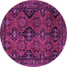 Round Persian Purple Traditional Rug, tr4195pur
