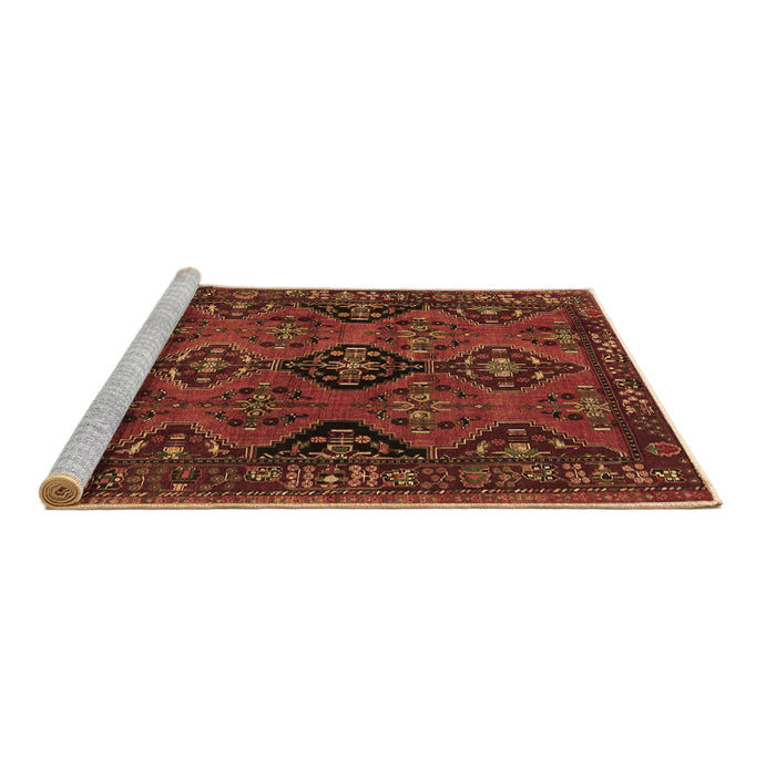 Sideview of Machine Washable Persian Brown Traditional Rug, wshtr4195brn