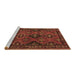 Sideview of Machine Washable Persian Brown Traditional Rug, wshtr4195brn