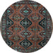 Round Persian Light Blue Traditional Rug, tr4195lblu