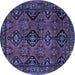 Round Persian Blue Traditional Rug, tr4195blu