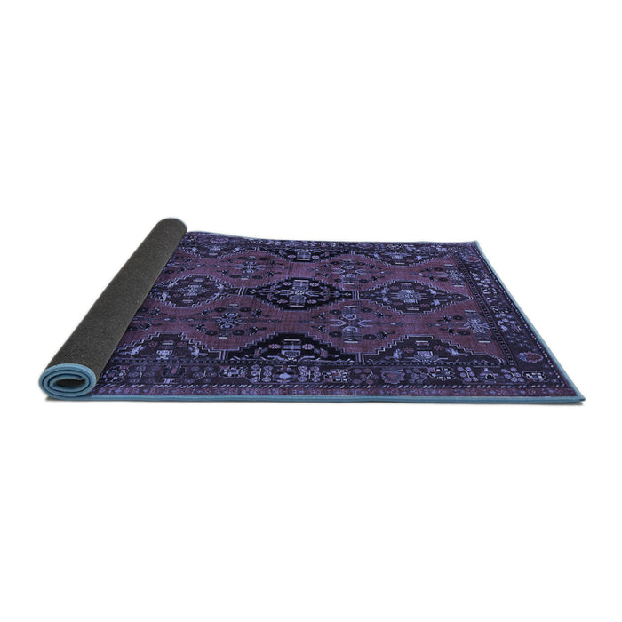 Sideview of Persian Blue Traditional Rug, tr4195blu