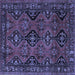 Square Persian Blue Traditional Rug, tr4195blu