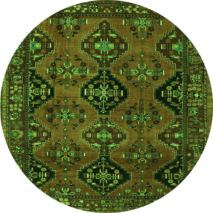 Machine Washable Persian Green Traditional Area Rugs, wshtr4195grn
