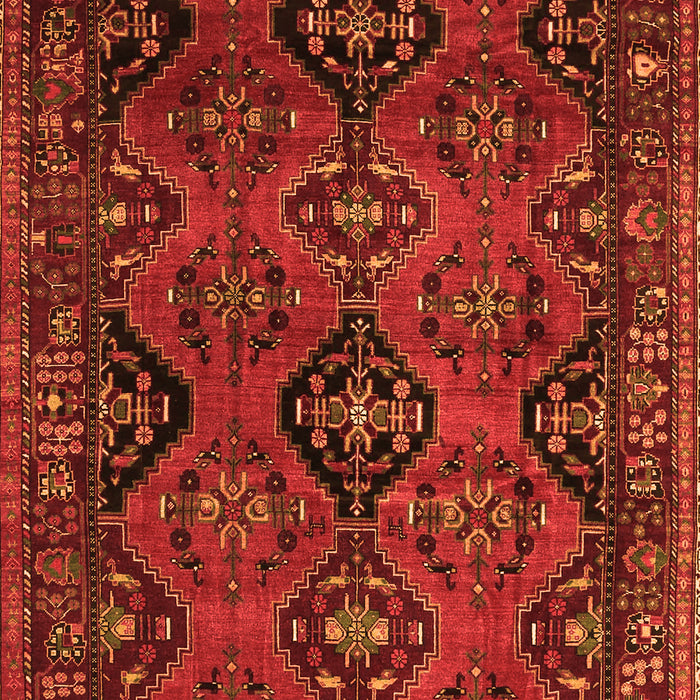 Serging Thickness of Machine Washable Persian Orange Traditional Area Rugs, wshtr4195org