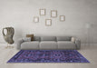 Machine Washable Persian Blue Traditional Rug in a Living Room, wshtr4195blu