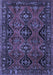 Machine Washable Persian Blue Traditional Rug, wshtr4195blu