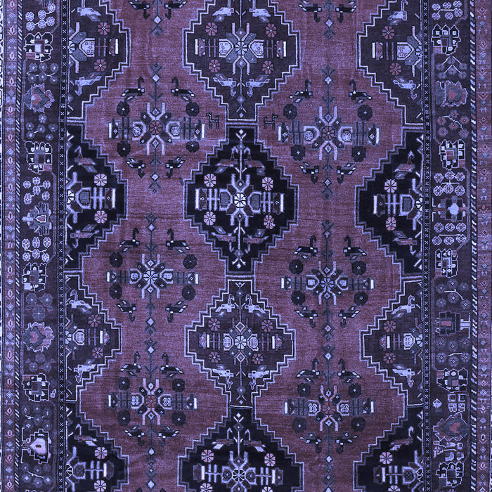 Machine Washable Persian Blue Traditional Rug, wshtr4195blu