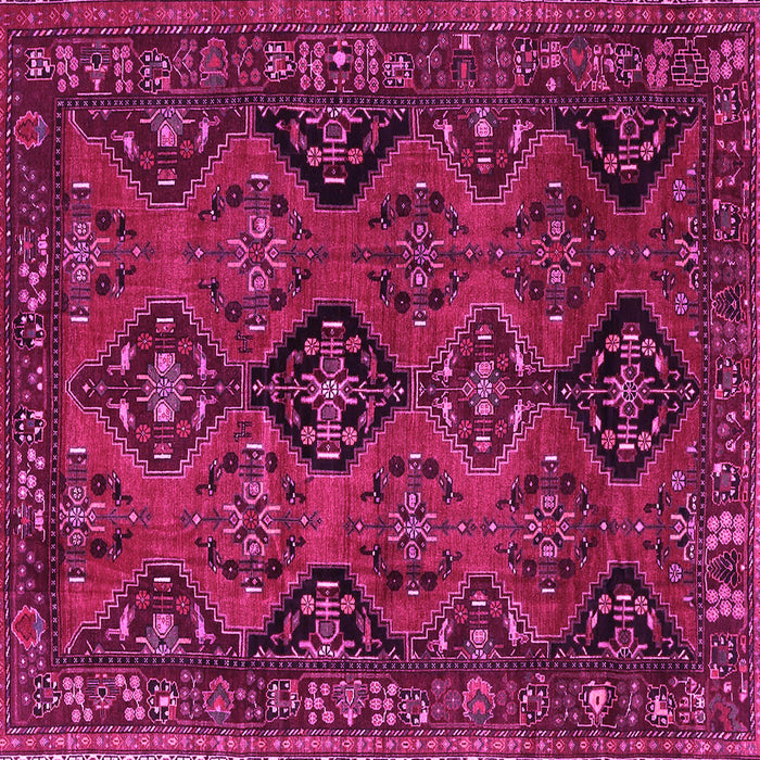 Square Machine Washable Persian Pink Traditional Rug, wshtr4195pnk