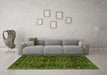 Machine Washable Persian Green Traditional Area Rugs in a Living Room,, wshtr4195grn