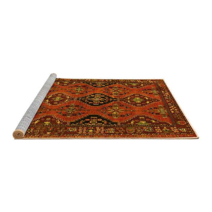 Sideview of Machine Washable Persian Yellow Traditional Rug, wshtr4195yw