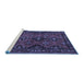 Sideview of Machine Washable Persian Blue Traditional Rug, wshtr4195blu