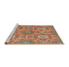 Sideview of Machine Washable Traditional Mahogany Brown Rug, wshtr4196