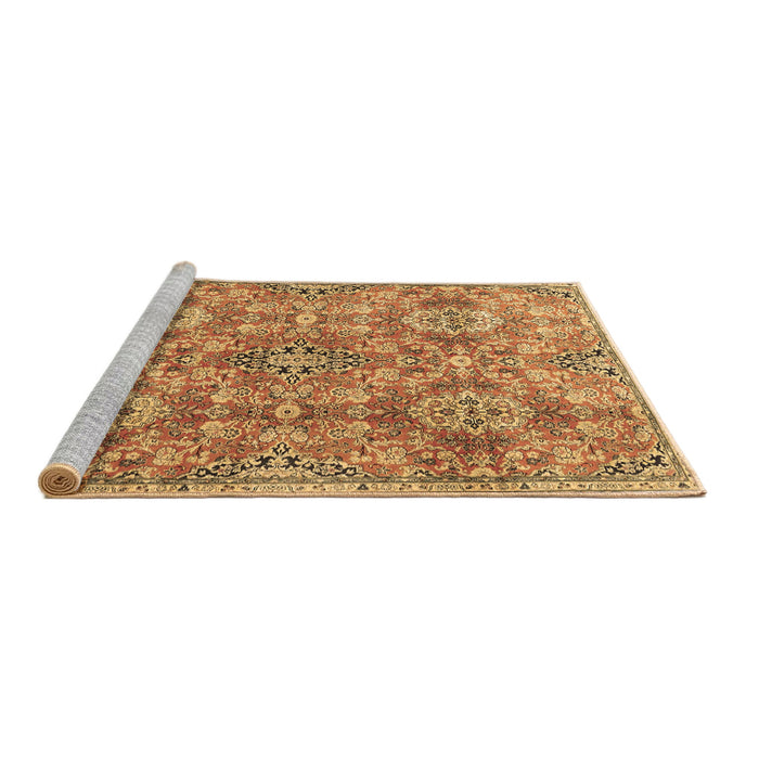 Sideview of Machine Washable Persian Brown Traditional Rug, wshtr4196brn
