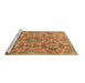 Sideview of Machine Washable Persian Brown Traditional Rug, wshtr4196brn