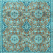 Square Persian Light Blue Traditional Rug, tr4196lblu