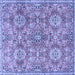 Square Persian Blue Traditional Rug, tr4196blu