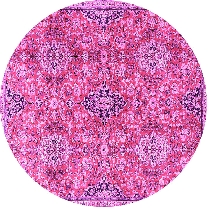 Round Persian Pink Traditional Rug, tr4196pnk