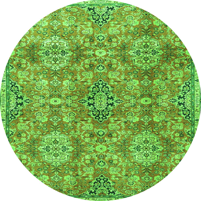 Square Persian Green Traditional Rug, tr4196grn