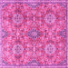 Square Persian Pink Traditional Rug, tr4196pnk