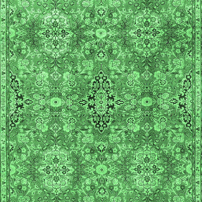 Machine Washable Persian Emerald Green Traditional Area Rugs, wshtr4196emgrn