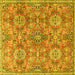 Square Persian Yellow Traditional Rug, tr4196yw