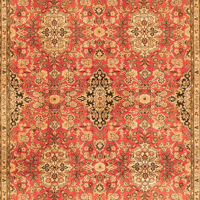 Serging Thickness of Machine Washable Persian Orange Traditional Area Rugs, wshtr4196org