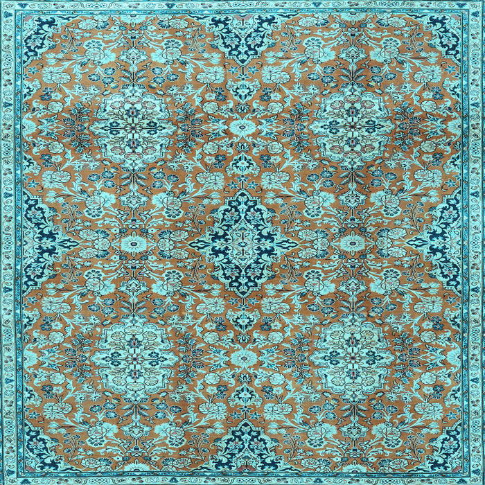 Square Machine Washable Persian Light Blue Traditional Rug, wshtr4196lblu