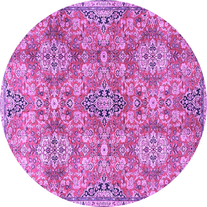 Round Persian Purple Traditional Rug, tr4196pur