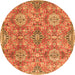 Machine Washable Persian Orange Traditional Area Rugs, wshtr4196org