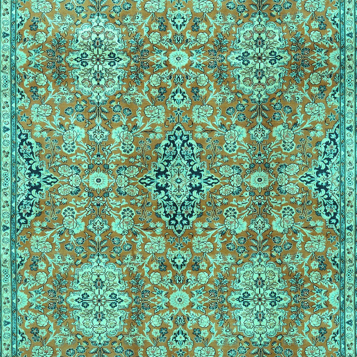 Machine Washable Persian Turquoise Traditional Area Rugs, wshtr4196turq