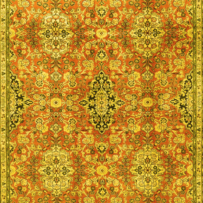 Machine Washable Persian Yellow Traditional Rug, wshtr4196yw