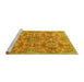 Sideview of Machine Washable Persian Yellow Traditional Rug, wshtr4196yw