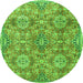 Machine Washable Persian Green Traditional Area Rugs, wshtr4196grn