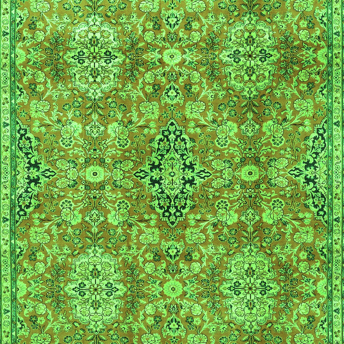 Serging Thickness of Machine Washable Persian Green Traditional Area Rugs, wshtr4196grn