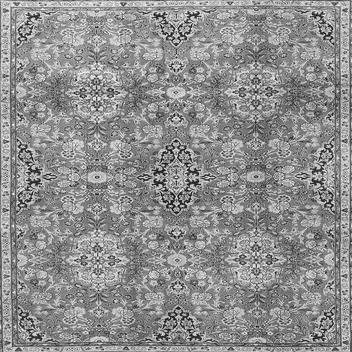 Round Machine Washable Persian Gray Traditional Rug, wshtr4196gry
