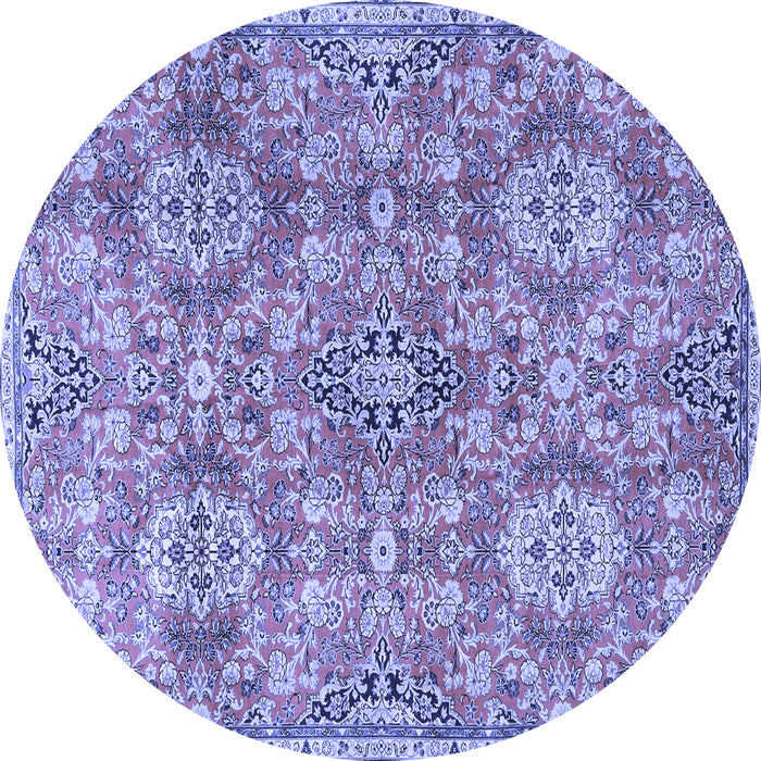 Round Persian Blue Traditional Rug, tr4196blu
