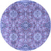Round Persian Blue Traditional Rug, tr4196blu