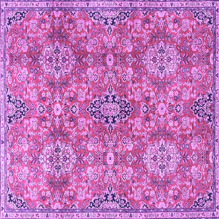 Square Machine Washable Persian Purple Traditional Area Rugs, wshtr4196pur