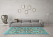 Machine Washable Persian Light Blue Traditional Rug in a Living Room, wshtr4196lblu