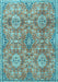 Machine Washable Persian Light Blue Traditional Rug, wshtr4196lblu