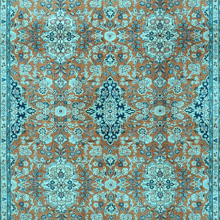 Machine Washable Persian Light Blue Traditional Rug, wshtr4196lblu