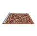 Sideview of Machine Washable Traditional Tangerine Pink Rug, wshtr4197